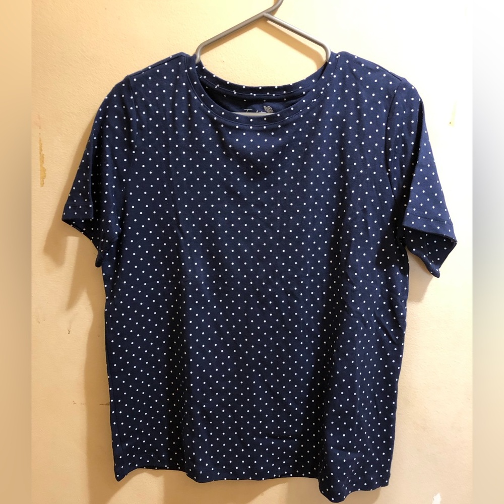 Women’s Blue And White Polka Dot shirt